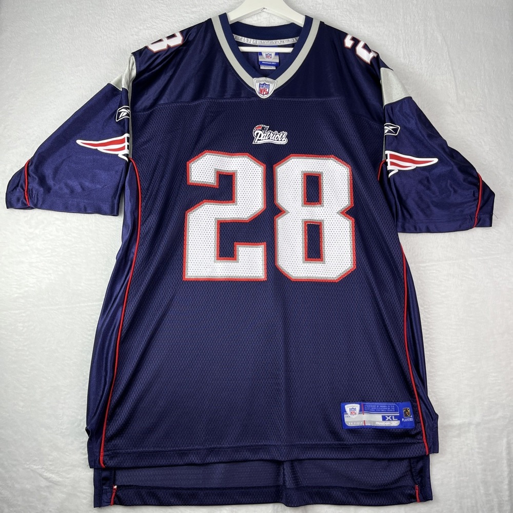 New England Patriots Football Jersey Mens XL Blue #28 Corey Dillon Reebok NFL